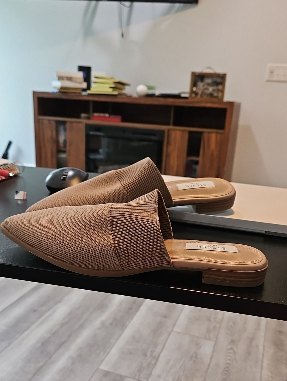 Beige Slip-On Pointed Mules - Women's Fashion Flats